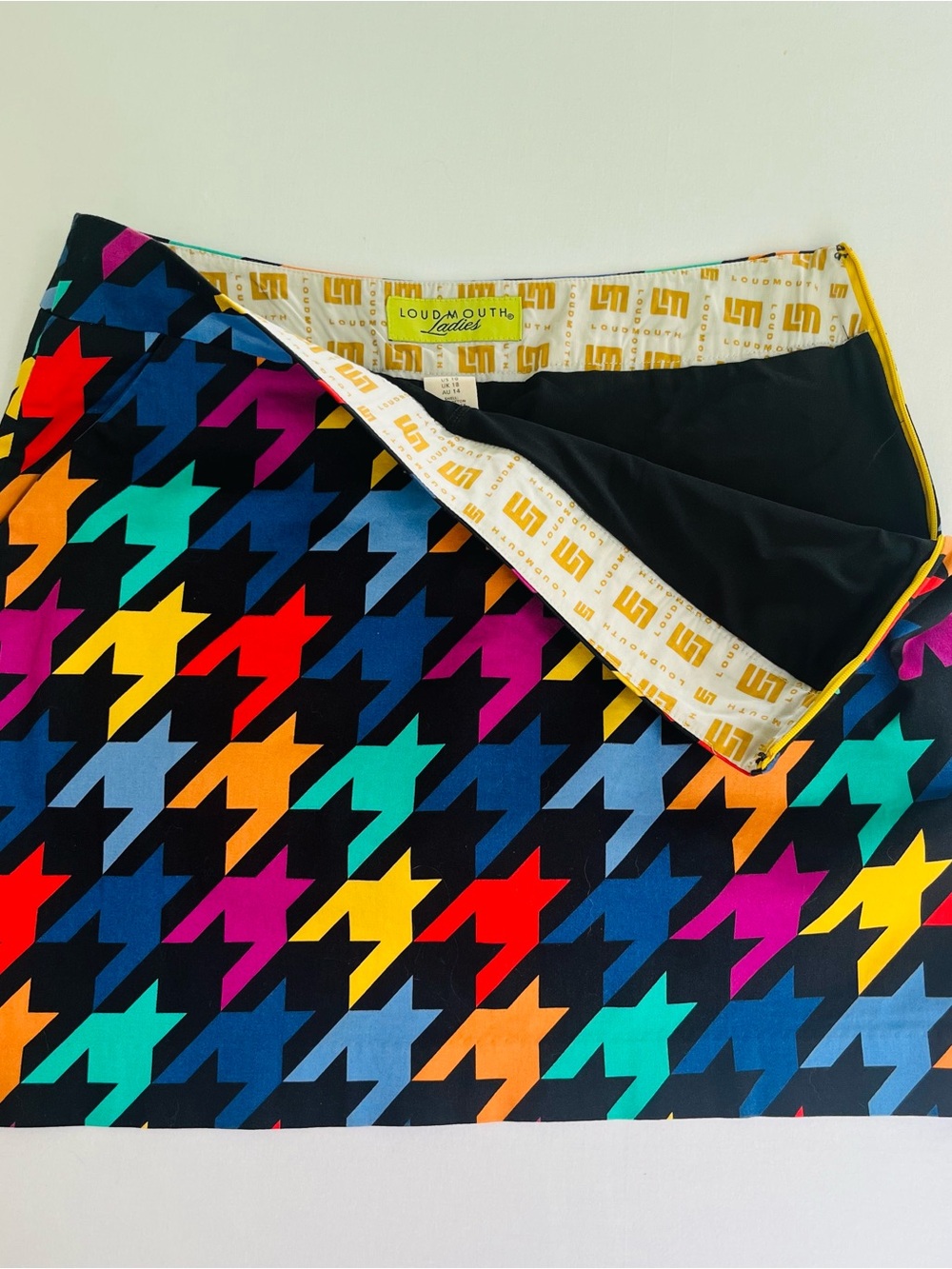 Loudmouth Golf Woman “Razzle Dazzle Black” Houndstooth Embroidered Logo Skort 10 - Picture 4 of 8